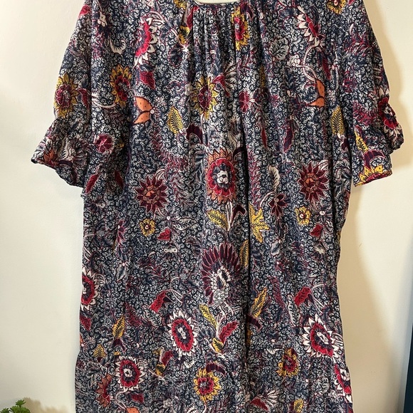 Madewell Ruffle-Sleeve Popover Mini Dress in Bali Blooms Easy fit Size XXL (18) - Picture 6 of 13
